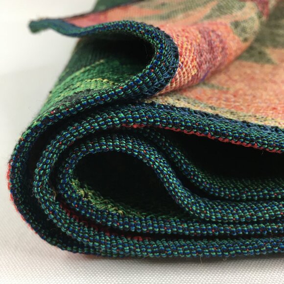 Poinsettia 69 x 13 Christmas Table Runner Red & Green Floral Holiday Tapestry - Picture 9 of 16